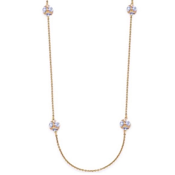 KATE SPADE NEW YORK LADY MARMALADE GOLD RHINESTONE SCATTER STATION NECKLACE - Picture 7 of 15